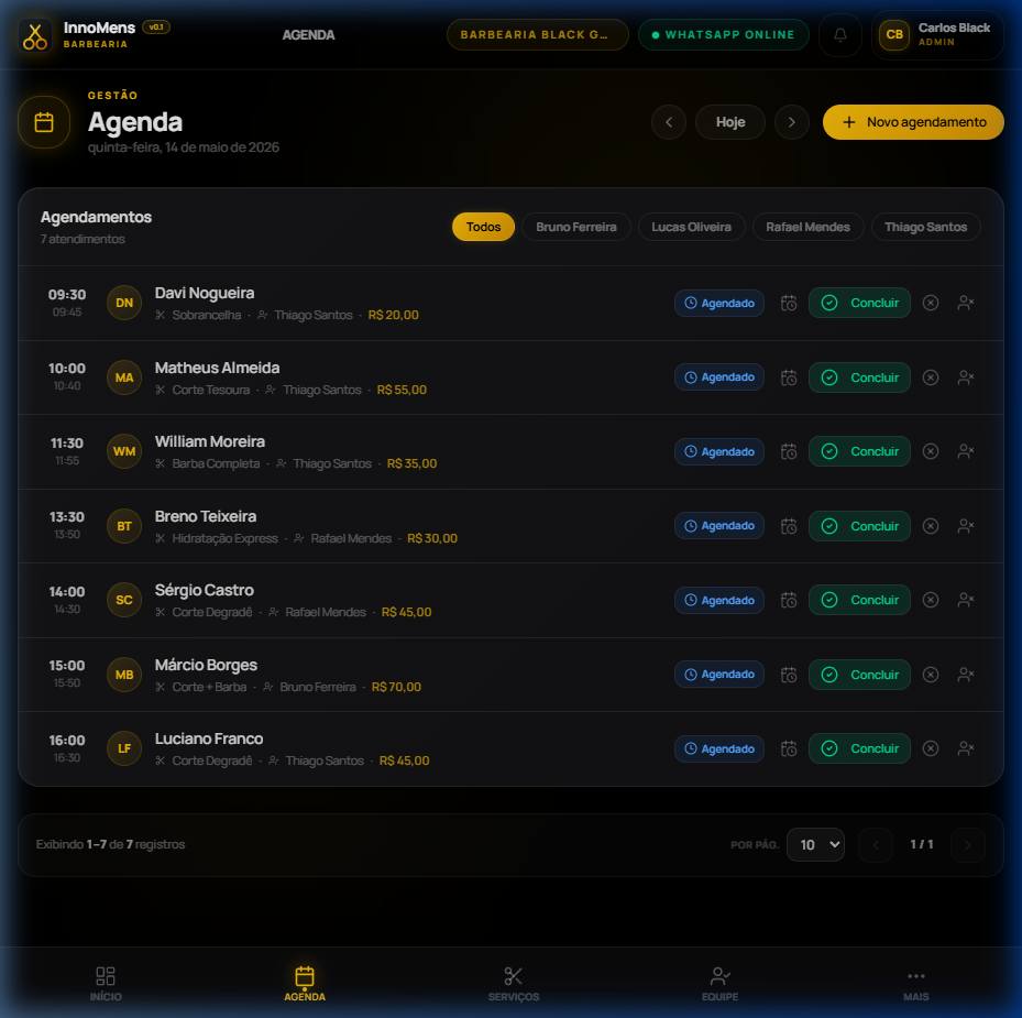 InnoMens — Agendamento para Barbearias